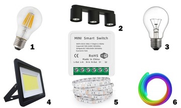 Реле включения света 16А WiFi скрытого монтажа MINI SMART TUYA