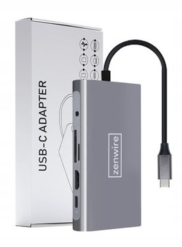HUB USB-C Адаптер HDMI 11 в 1 4K VGA Gigabit Ethernet Разъем RJ45 SD VGA M1 M2