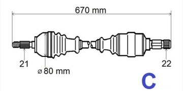фото thumb №7, Нова піввісь привідна citroen c3,ds3 1.4hdi/vti ліва t6036 3272vt