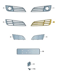 фото thumb №1, Решётка решётка заглушка бампера audi a8 d4 левая дорестайлинг aso оригинал