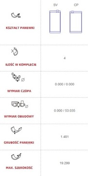 ШАТУННЫЕ ПОДШИПНИКИ OPEL 1.6 B16 DTH DTJ CDTI