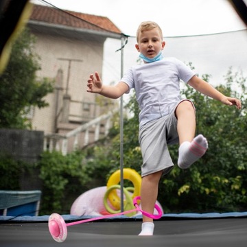 HULA HOP ДЛЯ НОГ ШКИПЕРА СКАЛАВКА МЯГКАЯ РЕЗИНА СО СВЕТОДИОДАМИ РОЗОВАЯ