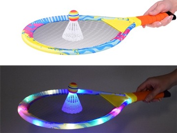 ŚWIECĄCE PALETKI `BADMINTON RAKIETKI DO TENISA + LOTKI