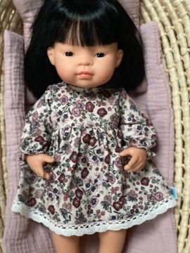 Sukienka dla lalki Miniland 38 cm w kwiaty