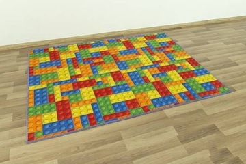 DYWAN MODNY KOLOROWY W KLOCKI DO POKOJU DZIECKA DZIECI NA FILCU 100x200 cm