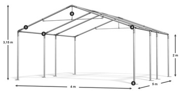 Промышленная палатка 4х5м Tent Hall DAS 240 S