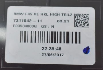 фото thumb №9, Bmw 2 f45 лампа правая зад задняя w крышка багажника org eu