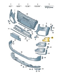 Купить Заглушка решётки бампера перед правая audi q2 aso, фото thumb