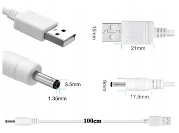 USB-КАБЕЛЬ ЗАРЯДНОЕ УСТРОЙСТВО ДЛЯ FOREO LUNA MINI GO DC 3,5 ММ USB 1 М