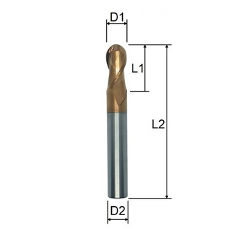 FREZ KULISTY WĘGLIKOWY R5 fi 10mm MTS 55HRC kulowy