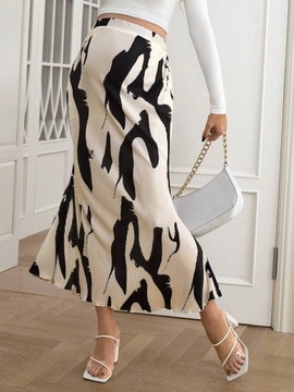 SHEIN Юбка для беременных с завышенной талией и яркими вставками L