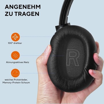 ANKBIT E500Pro Беспроводные накладные наушники, воспроизведение 90 часов, микрофон