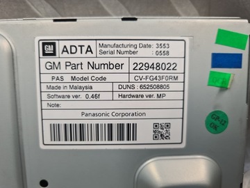 фото thumb №9, Радіо дисплей екран cd600 opel meriva ii b оригінал 22948022