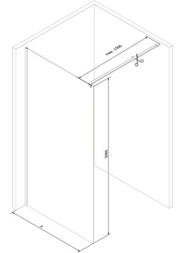 MEXEN KIOTO ŚCIANKA PRYSZNICOWA WALK-IN 180 x 200 CM MIEDŹ szkło 8 mm