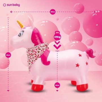 Джемпер детский резиновый UNICORN 60 см розовый для прыжков с насосом