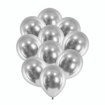 Balony SREBRNE urodziny wesele KARNAWAŁ STUDNIÓWKA glossy 30cm 10szt