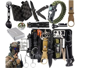 НАБОР ДЛЯ ВЫЖИВАНИЯ MILITARY ESSENTIAL 12IN1 COMPACT, ЧЕРНЫЙ