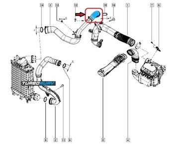фото thumb №7, Труба шланг turbo интеркулер renault espace v talisman 1.6dci r9m 144606343r