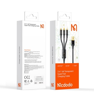 Кабель USB-C-Lightning-Micro MCDODO 1,2 м