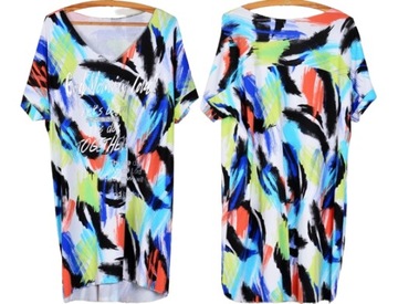 223 СВОБОДНОЕ ПЛАТЬЕ OVERSIZE ЦВЕТЫ МОЗАИКА
