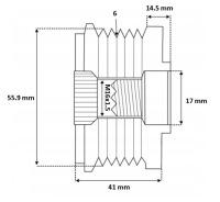 As-pl шкив генератора wolnobieżne afp0010 ina Цена, фото thumb