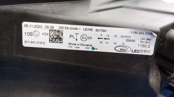 фото thumb №12, Лампа перед правая eu 3v1941016d полный led skoda superb iii 3 рестайлинг