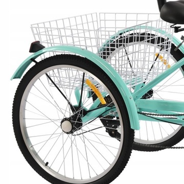 Трехколесный велосипед TRIKE 24 INCH для взрослых, 7 скоростей, бирюзовый