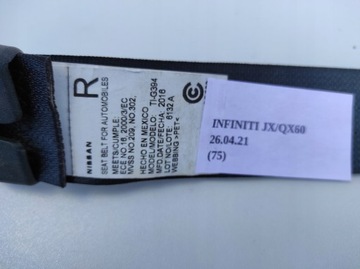 фото thumb №8, Pas безпеки зад правий infiniti qx60 jx