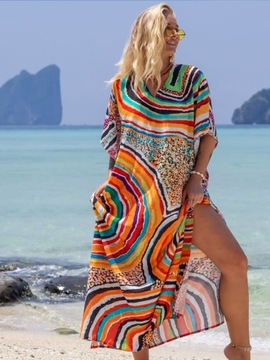 ПАРЕО для пляжа BEACH COVER летнее пляжное платье воздушная туника в стиле БОХО