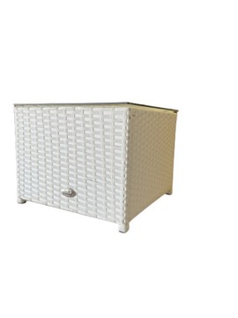 Stolik Ogrodowy Biały Technorattan Stylowy Stoliczek Na Balkon 40x40x32