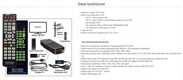 Декодер ТВ-тюнер для наземного телевидения DVB T2 H.265 HEVEC MINI LED