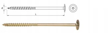 ВИНТЫ ДЛЯ СТОЛЯРНЫХ ПЛАСТИН 8X220 TORX