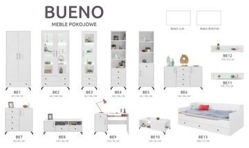 Комплект молодежной мебели BUENO белый глянец