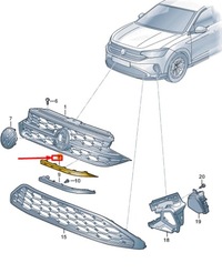 фото thumb №1, Vw taigo cs left радиатор решётка trim 2g7853761a2zz