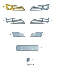 фото thumb №1, Решётка решётка радиатора заглушка бампера audi a8 d4 w12 правая przedlift aso оригинал