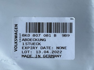 фото thumb №8, Маскувальна накладка ременя кермо повітря audi a4 b9 рестайлінг 8k0807081b нова оригінал