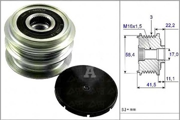 фото thumb №2, Колесо ременное генератора renault clio iii 1,2 16v i