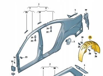 фото thumb №8, Vw passat b8 универсал подкрылок правые зад 3g0810972h