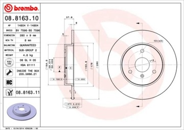 фото thumb №3, Диски тормозные колодки перед brembo smart roadster