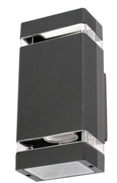 LAMPA ELEWACYJNA ZEWNĘTRZNA ANTRACYT TARAS KINKIET ŚCIENNY 2x GU10 ALUMINUM