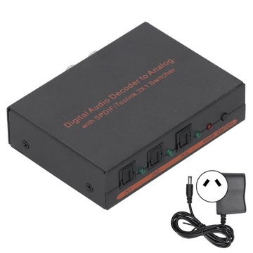 3x1 оптоволоконный цифровой аудиодекодер для преобразования spdif/av/rca