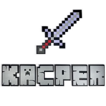 KAJAWIS miecz diamentowy 3D w stylu MINECRAFT ozdoby piksele dzień dziecka