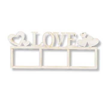 Деревянная фоторамка LOVE надпись 28.8см x 12см Фанера Декупаж 1шт