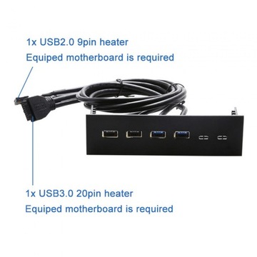 Передняя панель 5,25 дюйма, USB-концентратор, 4 порта USB3.0 2.0