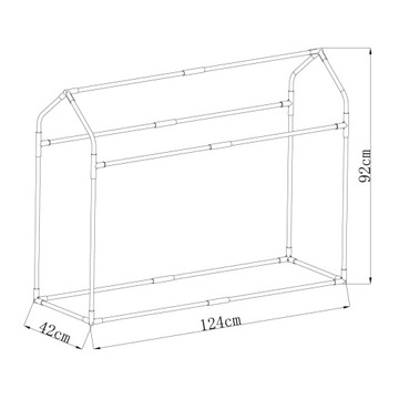 Мини садовая теплица для балкона Фольга 124х42х92