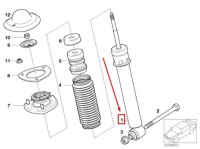 Bmw x5 e53 задній shock абсорбер 33526761928 6761928 Зі Шроту, фото thumb