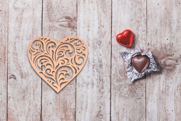 Деревянный декор HEART OPEN 2 10см СВАДЕБНЫЙ
