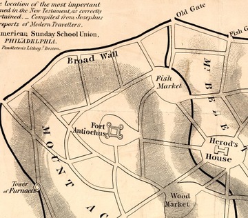 Stara MAPA JERUSALEM Jerozolima 1800 r. 70x50cm