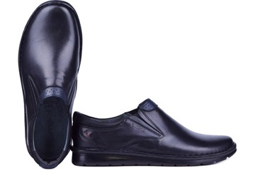 Mokasyny skórzane szerokie buty męskie skóra 45