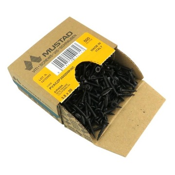 Шурупы по дереву черные 3,5х20мм MUSTAD PZ головка 100шт.